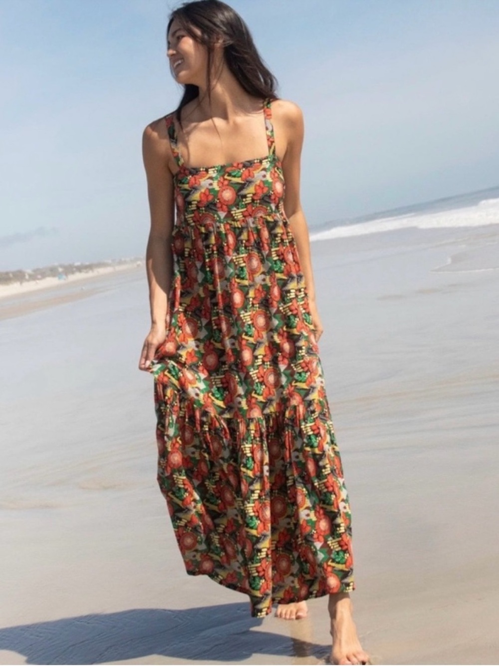 Natural Life Mia Tie Back Maxi Dress, size large.